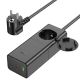 Мережевий зарядний пристрій подовжувач Hoco NS4, 1USB, 2 Type-C, PD 65W, black
