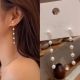 Серьги с жемчугом жемчужный длинный жемчуг висящий с белым жемчугом