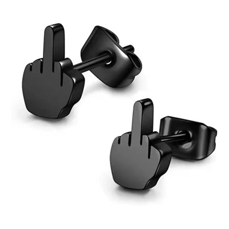 Сережки-гвоздики FUCK 1шт з титанової сталі чоловічі сережки fuck