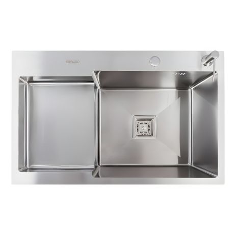 Компактная кухонная мойка нержавейка CM 78*50C R VALESO Handmade с глубокой полкой (3,0/0,8)