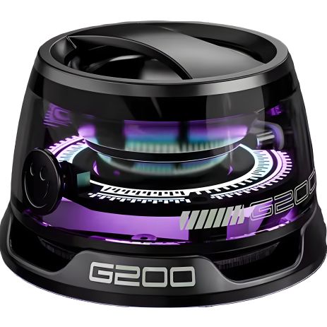 Бездротова колонка G200 Outdoor Magnetic Bluetooth Speaker для подорожей, з RGB підсвічуванням і тримачем для телефону, IPX5, BT5.0, TWS, 7 годин, Чорна