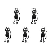 Креативні книжкові закладки Black Cat 01, набір 5шт, Black