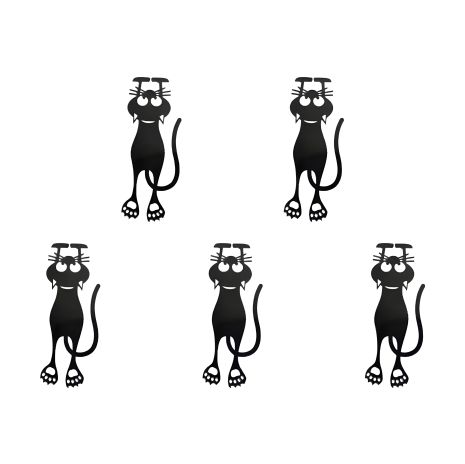 Креативні книжкові закладки Black Cat 01, набір 5шт, Black Креативні книжкові закладки Black Cat 01, набір 5шт, Black