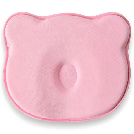 Ортопедическая детская подушка BabyComfort PAPAELLA 27×22×3 см с эффектом памяти мишка розовая (8-35862*001)