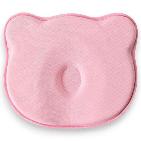 Детская ортопедическая подушка BabyComfort PAPAELLA 27×22×3 см с эффектом памяти мишка розовая (8-35862*001)