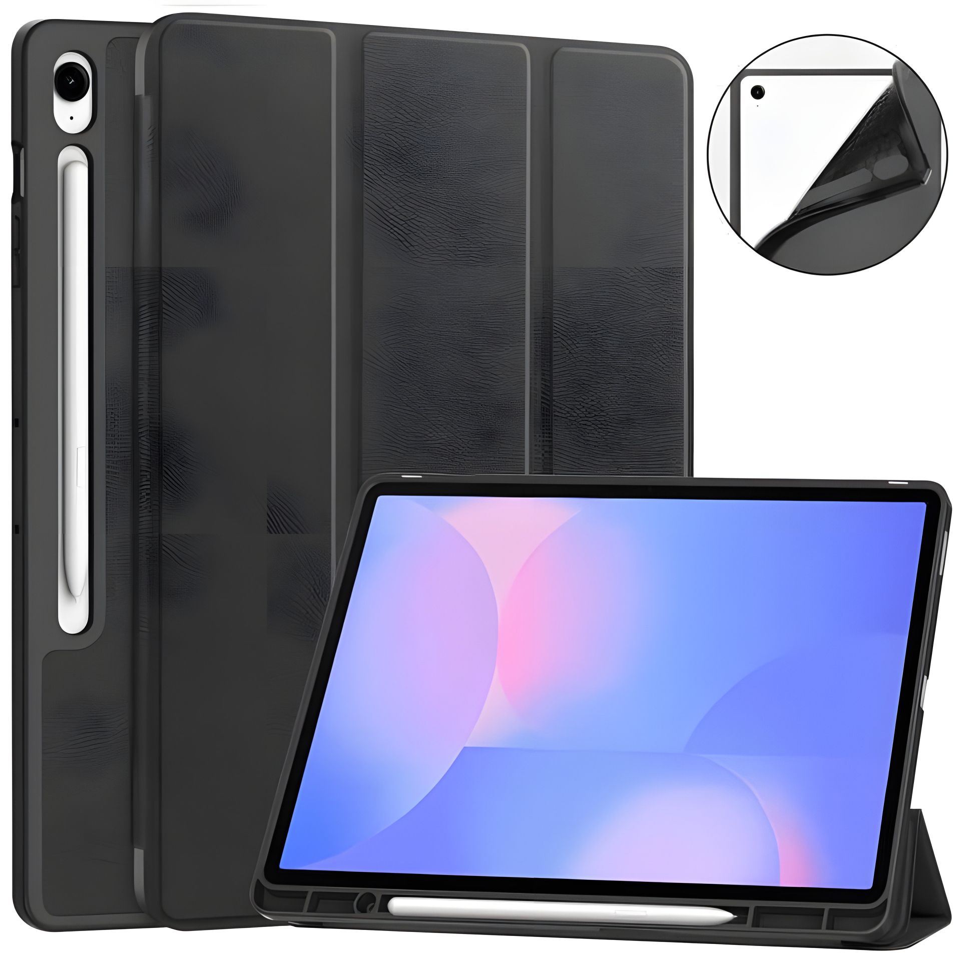 Чохол SlimTPU Active Pen Samsung Galaxy Tab S10 FE+ Plus 13.1 SM-X626 SM-X620 чорний стильний Чохол SlimTPU Active Pen Samsung Galaxy Tab S10 FE+ Plus 13.1 SM-X626 SM-X620 чорний стильний