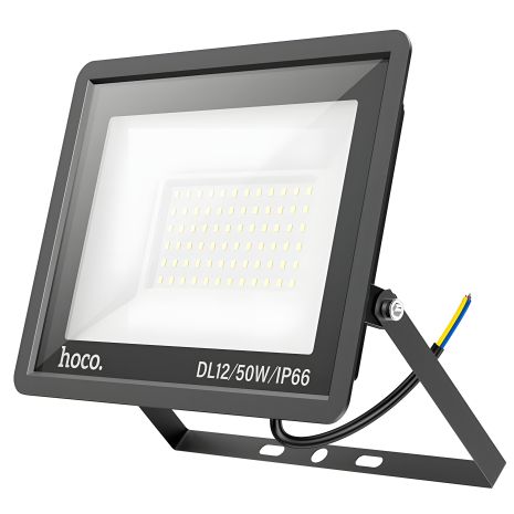 HOCO DL12 Ultra thin outdoor LED flood light, 50W, IP66, 175-260V, 180°, black - Вуличний світлодіодний прожектор