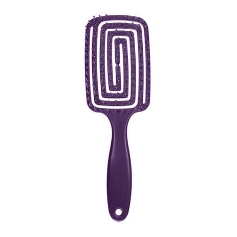 Продувная щетка для распутывания и укладки волос феном прямоугольная фиолетовая