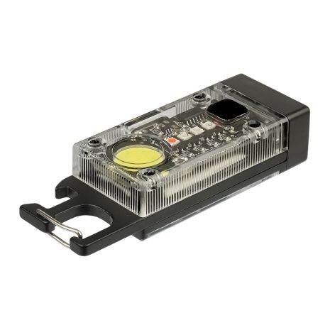 LED ліхтарик акумуляторний S030-5 з додатковим бічним підсвічуванням, магнітним кріпленням та сонячною панеллю, 500 mAh, black