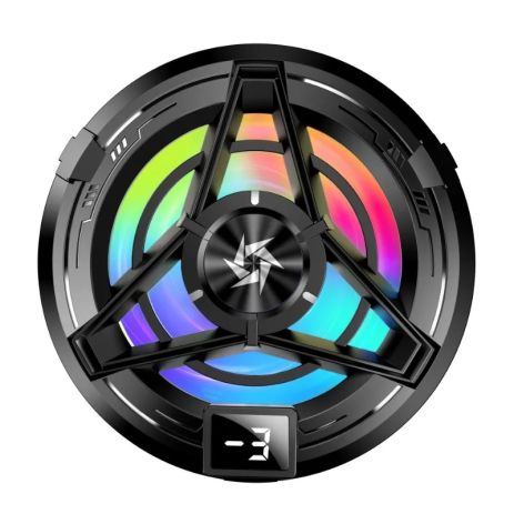 Кулер для смартфону SL17, LED, магнітний, з кліпсою та дисплеєм, Type-C, 10W, 25dB, Black