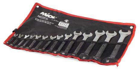 Ключів набір ріжково-накидних (14 шт, 8–32 мм, CrV) Miol 51-817 Ключів набір ріжково-накидних (14 шт, 8–32 мм, CrV) Miol 51-817