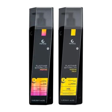 Набір біксипластії Honma Tokyo Plasthair Premium Passion Fruit для випрямлення волосся, 2х1000 мл (заводські)