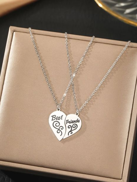 Парные кулоны Best Friends подвески для лучших друзей лучшие подруги в виде половинок сердца