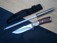 Ніж мисливський Columbia K-315C в чохлі 22 см + подарунок Мусат для заточування та правки ножів Chef КТ-40