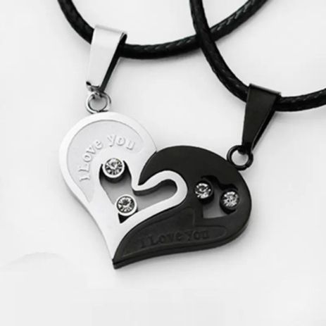 Парные подвески I Love you кулоны для влюбленных две половинки сердца