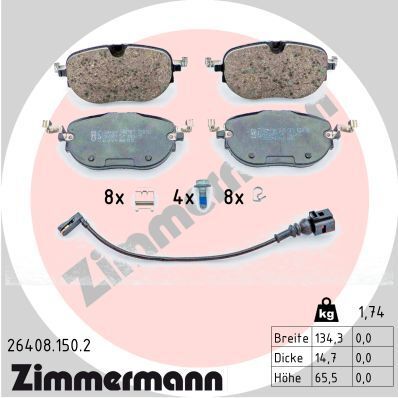 Комплект гальмівних колодок CUPRA BORN, VW ID.3, ZIMMERMANN (264081502)
