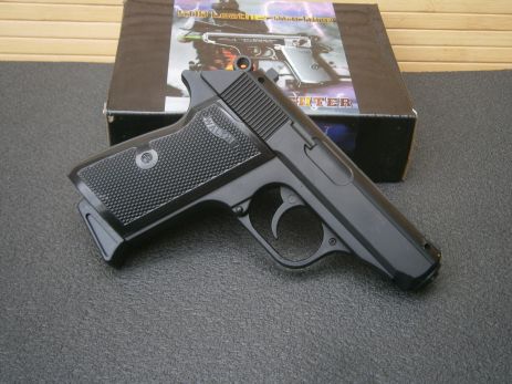 Запальничка турбо газова металева сувенірна Walther "Вальтер" чорна матова