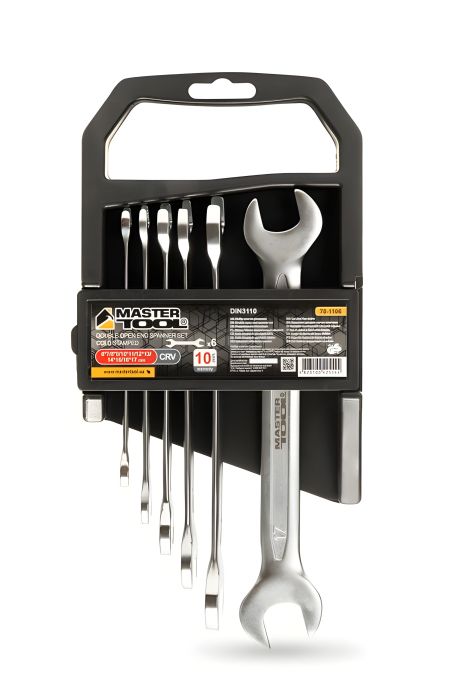 Набір ріжкових ключів PROFI COLD STAMPED 6 шт (6х7-16х17 мм) CrV DIN3110 MASTERTOOL 70-1106