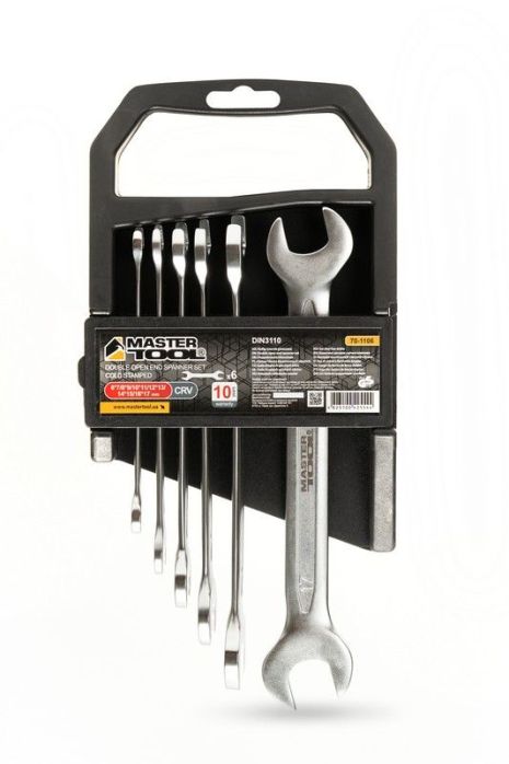 Ключі ріжкові PROFI COLD STAMPED набір 6 шт (6х7-16х17 мм) CrV DIN3110 MASTERTOOL 70-1106 Ключі ріжкові PROFI COLD STAMPED набір 6 шт (6х7-16х17 мм) CrV DIN3110 MASTERTOOL 70-1106