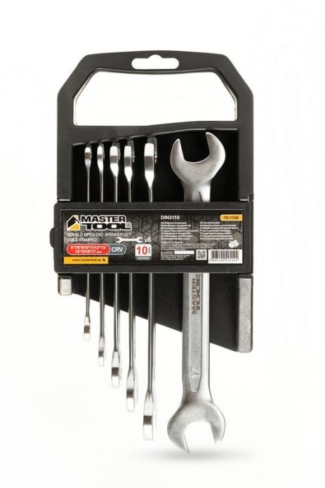 Ключі ріжкові PROFI COLD STAMPED набір 6 шт (6х7-16х17 мм) CrV DIN3110 MASTERTOOL 70-1106