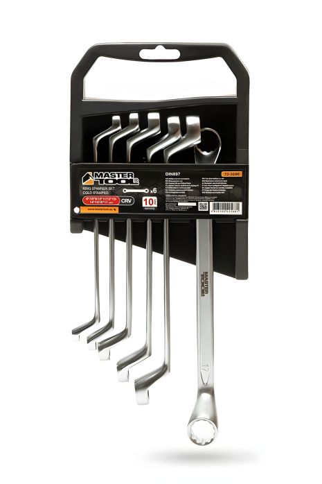 Ключи накидные COLD STAMPED набор 6 шт (6х7-16х17 мм) CrV DIN897 MASTERTOOL 72-3206 Ключи накидные COLD STAMPED набор 6 шт (6х7-16х17 мм) CrV DIN897 MASTERTOOL 72-3206