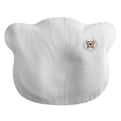 Наволочка для дитячої ортопедичної подушки BabyComfort PAPAELLA 23×30 см, бавовна з вишивкою сіра смужка (8-36072*001)