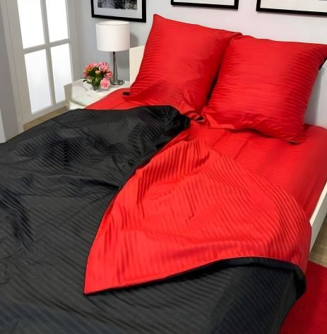 Комплект постільної білизни Сімейний MakSon "Енергія ночі" страйп-сатин, 100% бавовна (029-2145210С)