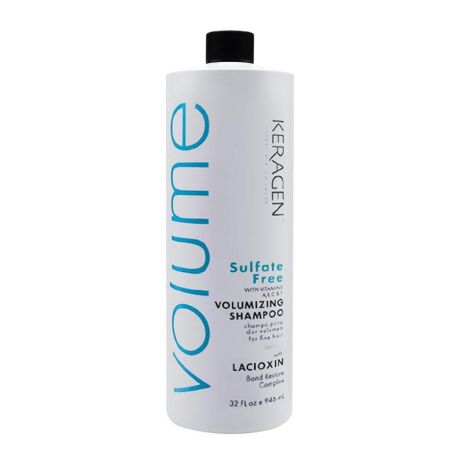 Безсульфатний шампунь для об'єму волосся кератином Organic Keragen Volumizing Shampoo, 946 мл