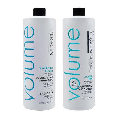 Набір Organic Keragen Volumizing шампунь та кондиціонер для об'єму волосся з кератином, 2х100 мл (розлив)