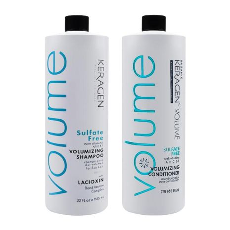 Набор Organic Keragen Volumizing шампунь и кондиционер для объема волос с кератином, 2х250 мл (разлив)