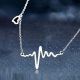 Кулон кардиограмма сердцебиение подвеска ритм сердце Love серебристая