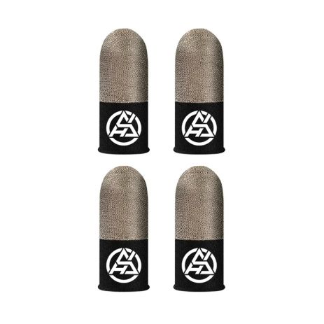 Напальчники Luminous Fingertips Sweat-Proof Finger Sleeve Sensitive Mobile Touch Glove для PUBG Phone Games (Комплект 4шт у боксі) Black-Grey