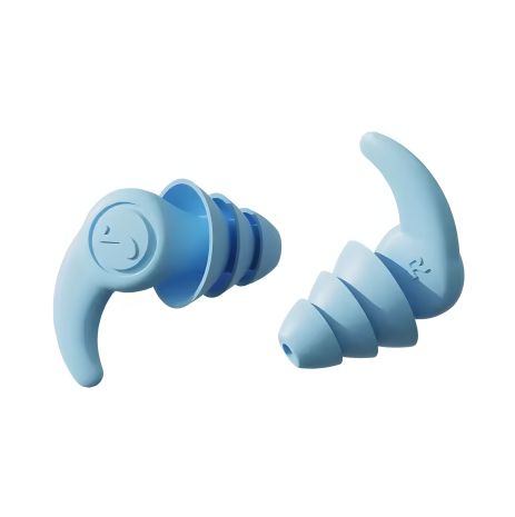 Водонепроникні трирівневі силіконові вушні затички Shark Fin Design, в кейсі, sky-blue