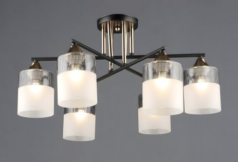 Люстра на 6 плафонів, A4409/6 Чорний+Золото