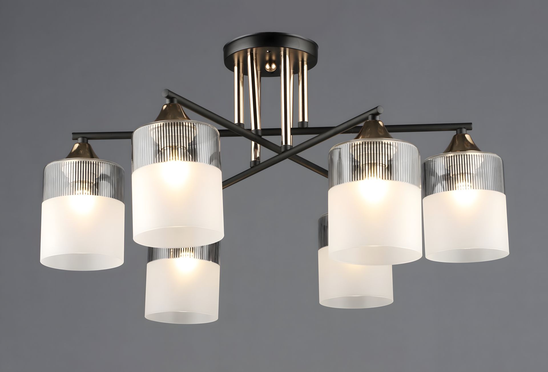 Люстра на 6 плафонів, A4409/6 Чорний+Золото Люстра на 6 плафонів, A4409/6 Чорний+Золото