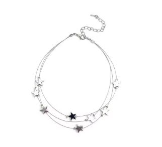 Многослойное ожерелье подвеска с звездочками кулон звезда STAR