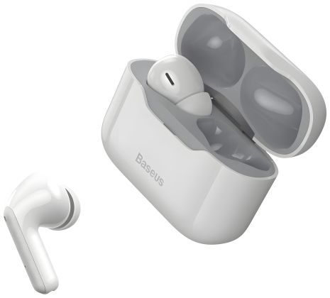 Бездротові навушники BASEUS SIMU ANC True Wireless Earphone S1, BT5.1, 40mAh, 380mAh, 4.5h, 24h, (NGS1-02) білі