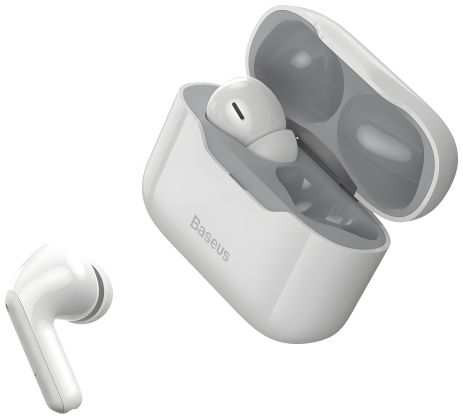 Бездротові навушники BASEUS SIMU ANC True Wireless Earphone S1, BT5.1, 40mAh, 380mAh, 4.5h, 24h, (NGS1-02) білі