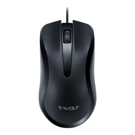 Дротова миша T-Wolf V12, 1000DPI, USB, 1.5m, Чорний