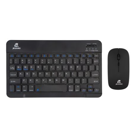Черная JEQANG JB-350 Беспроводная Клавиатура и Мышь Bluetooth charging