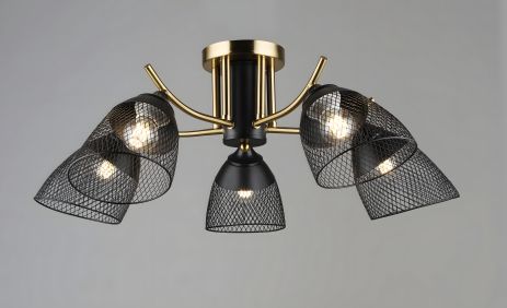 Люстра на пять плафонов K2264/5 (Черный+Медь) Люстра на пять плафонов K2264/5 (Черный+Медь)