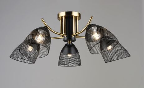 Люстра на пять плафонов K2264/5 (Черный+Медь)