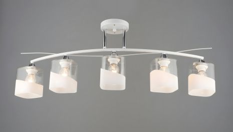 Люстра на п'ять плафонів K2258/5 (білий+хром)
