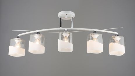 Люстра на пять плафонов K2258/5 (Белый+Хром)