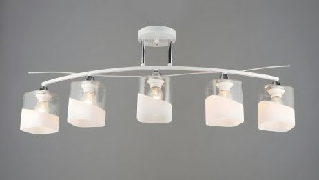 Люстра на пять плафонов K2258/5 (Белый+Хром) Люстра на пять плафонов K2258/5 (Белый+Хром)