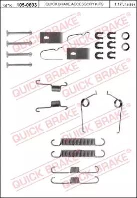 Ремкомплект гальмівних колодок зад., QUICK BRAKE (1050693)