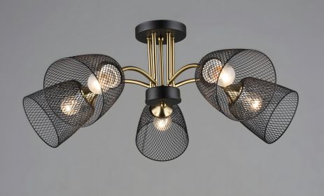 Люстра с пятью плафонами K2293/5 (Черный+Медь) Люстра с пятью плафонами K2293/5 (Черный+Медь)