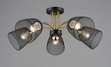 Люстра на п'ять плафонів K2293/5 (Чорний+Мідь) освітлювальна