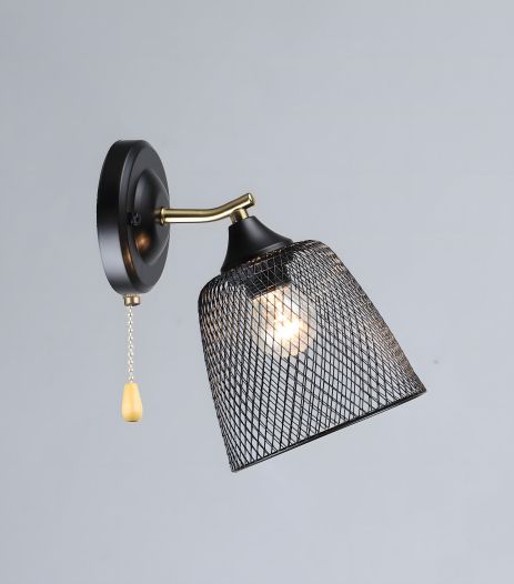 Бра K2293/1W з одним плафоном (Чорний+Мідь)