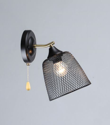 Бра K2293/1W з одним плафоном (Чорний+Мідь)